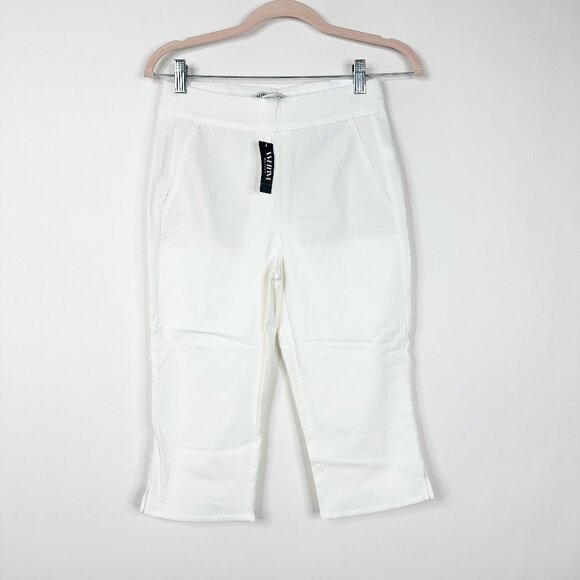 NWT White House Black Market Pull on Straight Capri White 0 #WHBM3 - Picture 2 of 10
